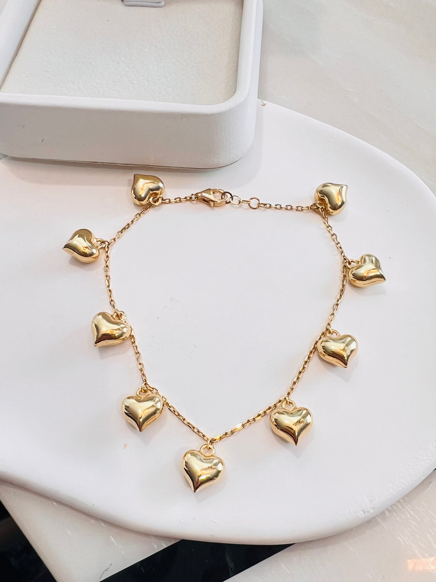 Heart charms bracelet