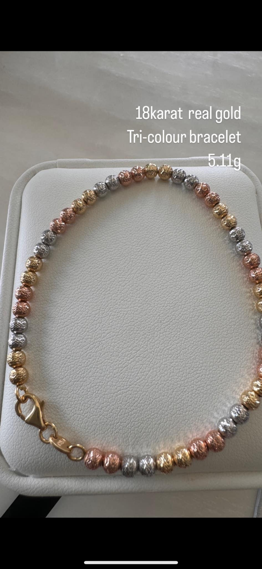 Bubble bracelet tri colour
